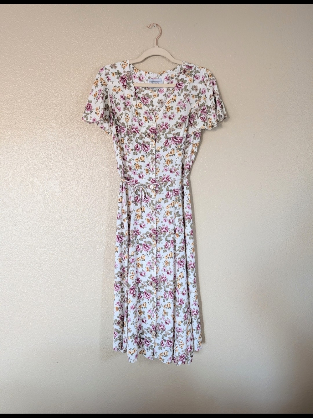 Vintage Floral Midi Dress